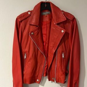 Red leather jacket